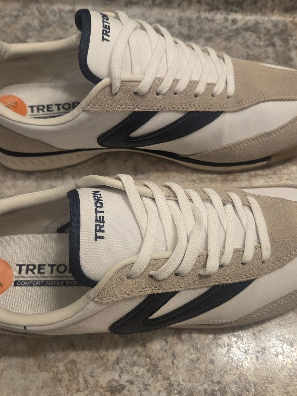 Tretorn Women's Classic Suede Leather Sneakers - White & Beige